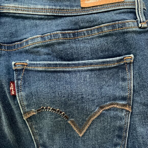 Levis Jeans Blue Perfectly Slimming Boot Cut 512 Denim Pants High Rise Sz 16S - Picture 9 of 14